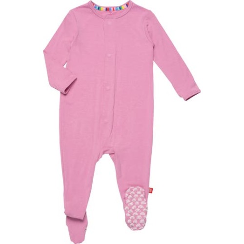 Pink Right Fit Long Sleeve Magnetic Footie