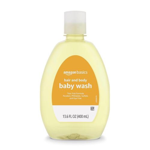Amazon Basics Tear-Free Baby Hair and Body Wash, Lightly scented, 13.6 Fluid Ounce, 1-Pack