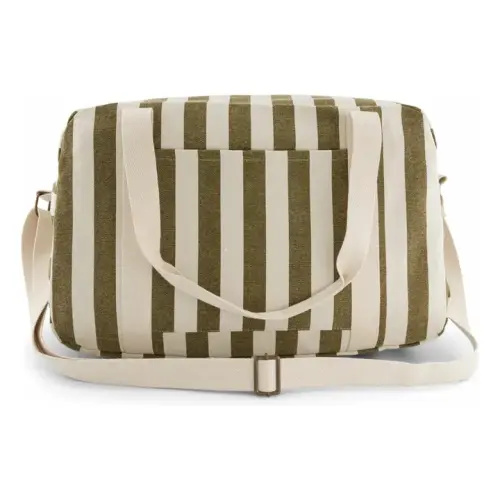 Rose in April - Raphaël striped diaper bag - Olive | Smallable