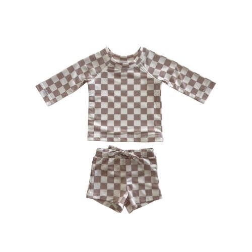 Tiramisu Checkerboard / Mar Rashguard Set / UPF 50+