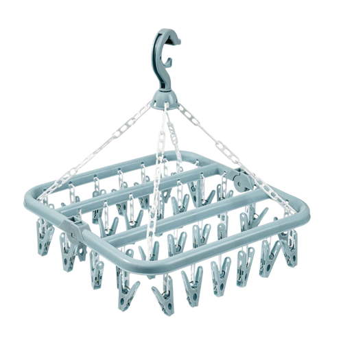 Clearance! Under $10 Clothes Drying Hanger with 32 Clips, Mbxmh Folding Hanging Hanger 32 Clips Multi Functional Windproof Socks Clip Clothes Hanger Household Plastic Clothes Socks Clothes Hanger