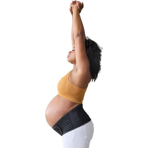 Ingrid & Isabel | Basics Maternity Support Belt | Adjustable Pregnancy Belly Band for Women (Black | Small/Medium)