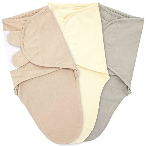 Baby Swaddle Blanket Boy Girl, 3 Pack Small-Medium Size Newborn Swaddles 0-3 Month, Infant Adjustable Swaddling Sleep Sack - Solid - Small-Medium (0-3 Month)