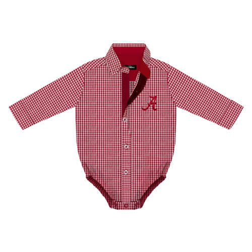 Alabama Crimson Tide Gingham Button-Up Bodysuit | College Baby