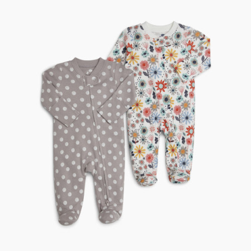 Small Story Printed Footie (2 Pack) - Dusty Floral, 0-3 M
