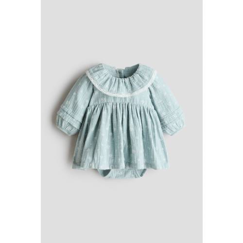 COTTON MUSLIN BODYSUIT DRESS