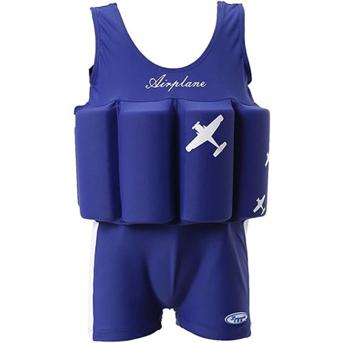 SKY-ST Baby Kids Suit Float One-Piece Swimwear Buoyancy For Girls Boys - 2T / 3T - Blue