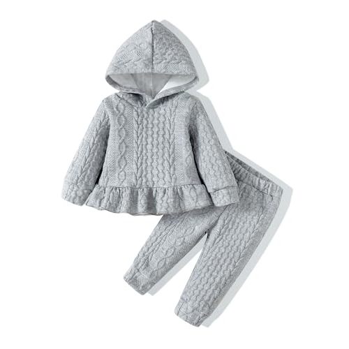Renotemy Newborn Infant Baby Girl Clothes Outfits Fall Winter Long Sleeve Sweatshirts Pants Cute Baby Girl Outfits Set