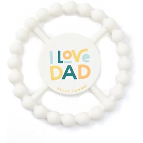 Bella Tunno Happy Teether – Soft & Easy Grip Baby Teether Toy, Silicone Teether Ring to Help Soothe Gums, Non-Toxic and BPA Free, I Love Dad