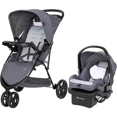 Baby Trend Venture 3-Wheel Stroller Travel System, Stellar Grey