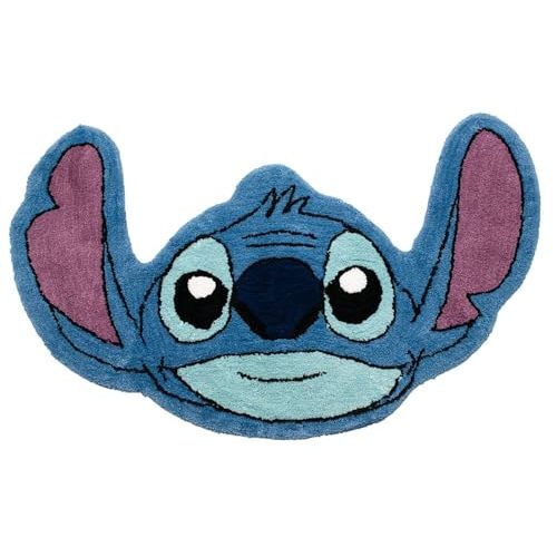 Jay Franco Disney Lilo and Stitch Plush Blue Fluffy Accent Rug - 4 x 2 ft Area Rug for Kids Bedroom or Living Room Decor