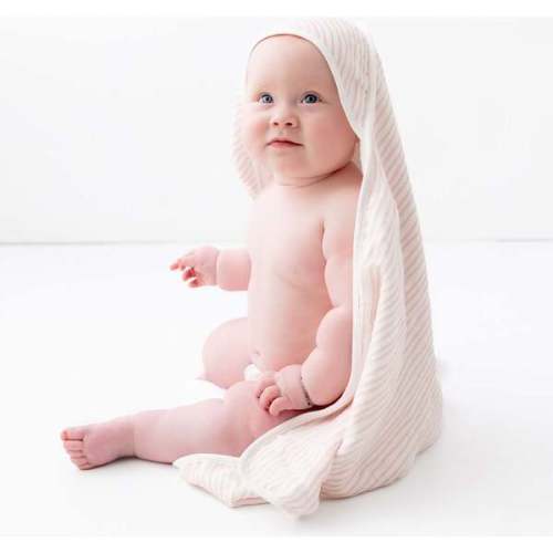 Hooded Towel Set, Pink Wave - Bamboo Little | Maisonette