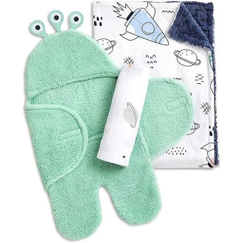 buybuy Baby by Evolur AstroNap 3 pc Gift Set - Sherpa Sack Wrap, Bamboo Muslin Wrap & Velour Blanket