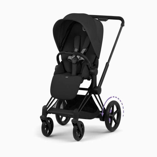 Cybex e-PRIAM Stroller - Matte Black Frame/Coconut Brown Lux Seat