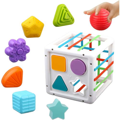 Baby Toys 6-12 Months, Shape Sorter Blocks Toy,Montessori Learning Toys for 1 Year Old Boys Girls Christmas Easter Toy Gifts