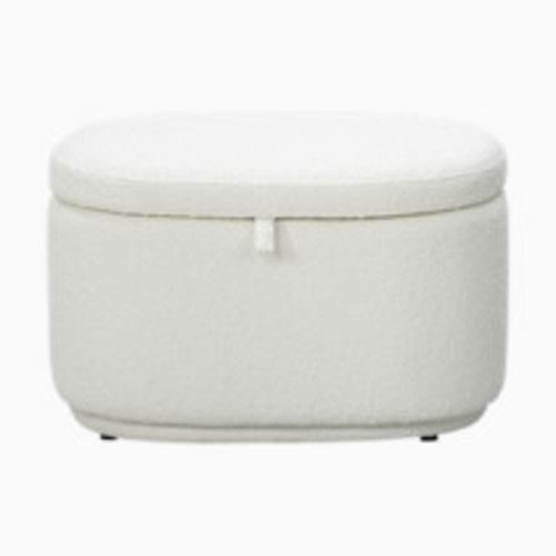 Nurture& The Storage Ottoman - Boucle White