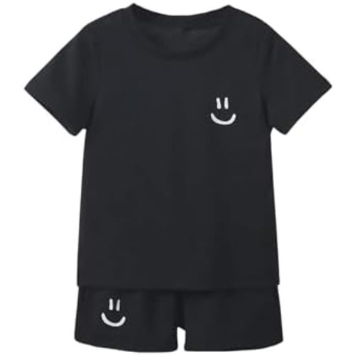 Floerns Toddler Boy's 2 Piece Graphic Print Crewneck Tee Shirt and Track Shorts Set