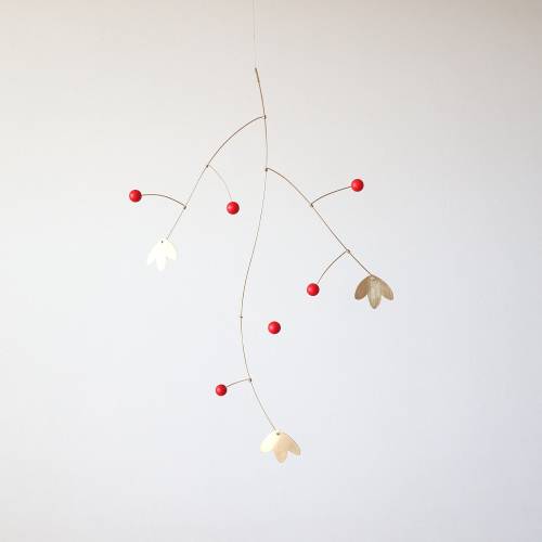 Ivy Mobile kinetic handmade modern stylish interior mobile in brass wood