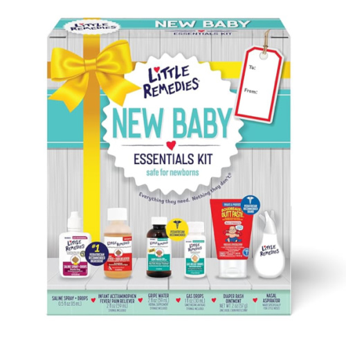 Little Remedies, New Baby Essentials Kit, 6 Newborn Essentials, Saline Nasal Spray, Gas Relief Drops, Gripe Water, Fever Reliever, & Diaper Ointment