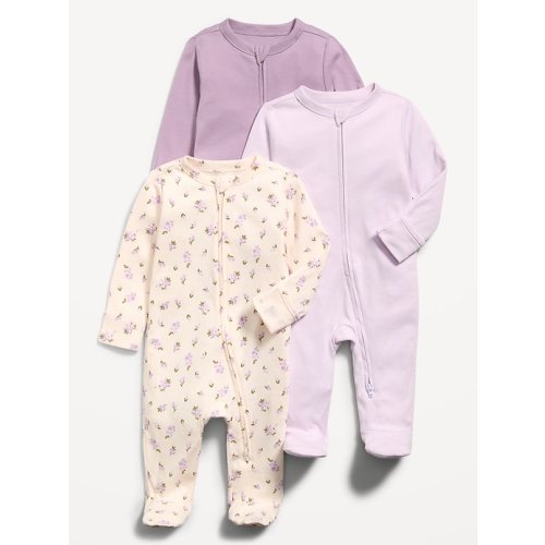 2-Way-Zip Sleep & Play Footed One-Piece 3-Pack for Baby
