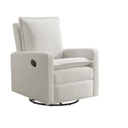 Oxford Baby Uptown Manual Upholstered Glider Recliner Rocking Chair 360° Swivel for Nursery and Living Room