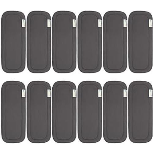 Wegreeco Reusable Soft 5 Layers 12 Pack Charcoal Inserts for Baby Cloth Diaper,High Absorbing Washable Liners