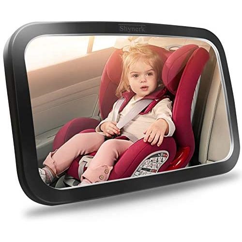 Shynerk Baby Car Mirror, Safety Car Seat Mirror for Rear Facing Infant with Wide Crystal Clear View, Shatterproof, Fully Assembled, Crash Tested and Certified