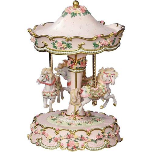San Francisco Music Box Hearts and Roses Musical Carousel