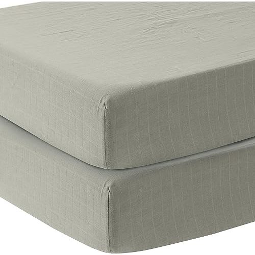 Mozah Baby Crib Sheets for Boys and Girls, Fitted Crib Sheet 2 Pack for Standard Crib and Toddler Mattress, Super Soft Baby Sheet 28x52x8in (Green)