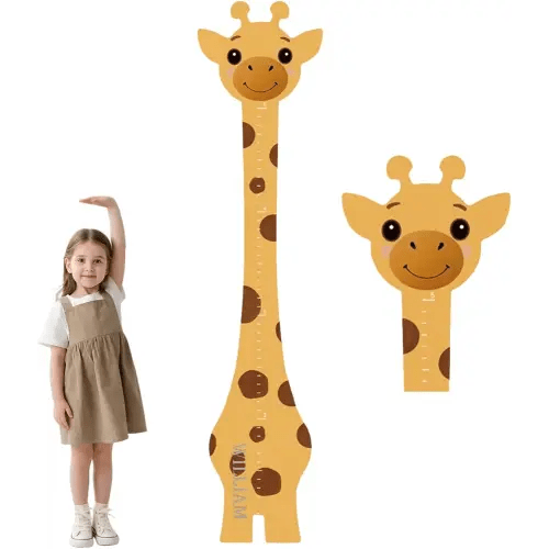 Personalized Wooden Giraffe Growth Chart Height Ruler, Height Chart for Kids, Customized Kids Height Chart for Wall, Removable Room Decor Growth Chart,Nursery Decor Growth Chart Ruler