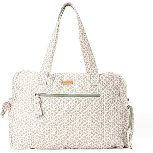 Staya Quilted Weekender for Women – Overnight Bag, Hospital Bag for Labor and Delivery, Soft Cotton Quilted Duffle, Perfect Carry-On Travel (Sweet Pea)