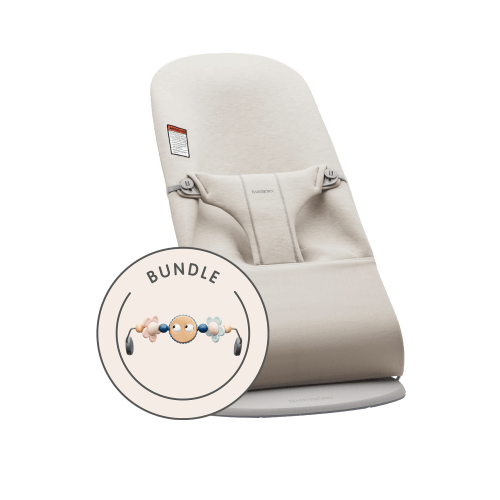 Bouncer Bundle with Toy: Light beige - 3D Jersey