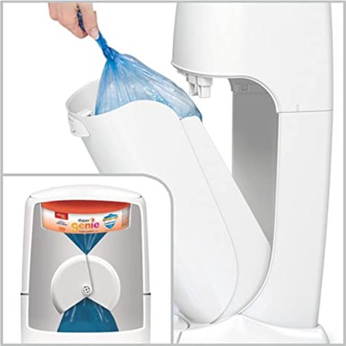 Playtex Diaper Genie Complete Pail with Built-In Odor Controlling Antimicrobial, Includes Pail & 1 Refill, White , 8.36 Pound