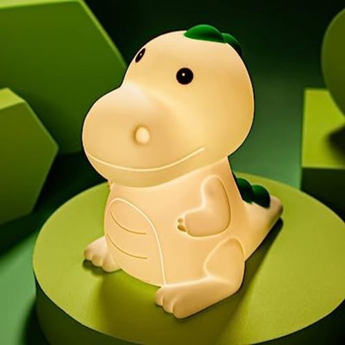 Night Light for Kids,Cute Silicone Nursery Dinosaurs Lamp for Baby and Toddler,Animal NightLight for Boys and Girls,Squishy Night Lamp for Bedroom,Kawaii Bedside Lamp for Kids Room(Dinosaur)