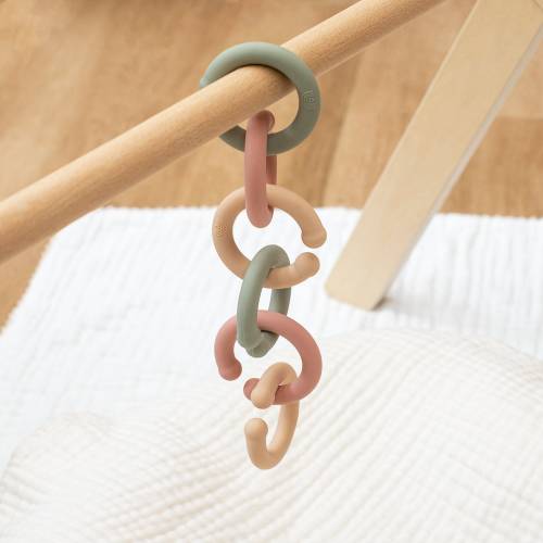 Silicone Ring Links / Baby Teething Linking Toy / Stroller + Activity Gym Loops