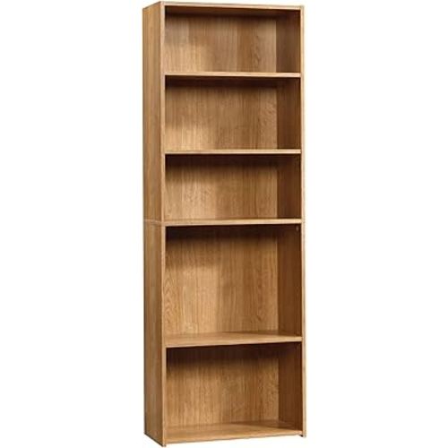 Sauder Beginnings 5 Bookcase/Book shelf, 24.57" L x 11.5" W x 71.181" H, Highland Oak finish
