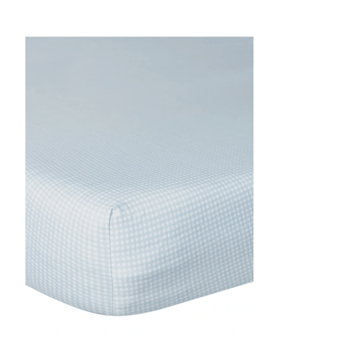 Crib Sheet, Blue Gingham