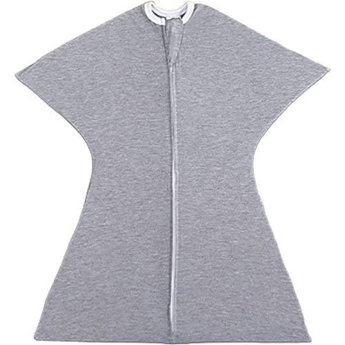 SleepingBaby Zipadee-Zip Transition Swaddle - Cozy Baby Swaddle Blanket with Zipper Convenience - Roomy Wearable Blanket for Easy Diaper Changes - Heather Grey, X-Small (3-6 Month)