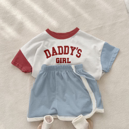 DADDY'S GIRL Baby 2-Piece Contrast Sleeves Set