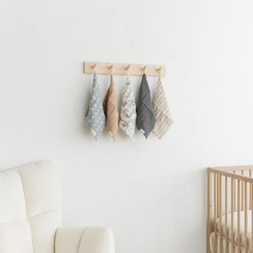 Crane Baby, Ezra Assorted Baby Wash Cloth, Set of 5 | Zola Baby