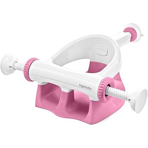 Ingenuity My Bath Seat for Sit-Up Baby Bathing, Sure & Secure Suction Cups, ASTM Safety Tested & Approved, Backrest for Assisted Sitting, Easy Setup & Storage, Pink