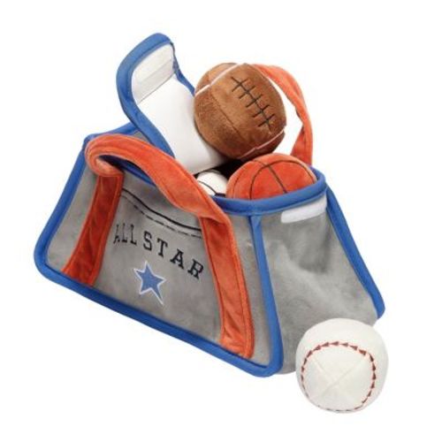 Lambs & Ivy Baby Sports Interactive Plush Toy Set - Football/basketball/baseball