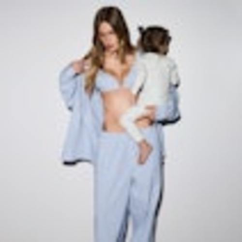 COTTON POPLIN OVERSIZED SLEEP SET | CADET STRIPE