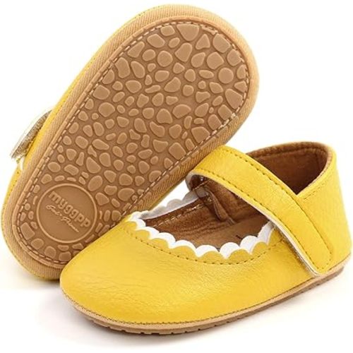 SOFMUO Baby Girls Mary Jane Flats with Bowknot Ballet Slippers Toddler First Walkers Infant Princess Wedding Christmas Dress Shoes