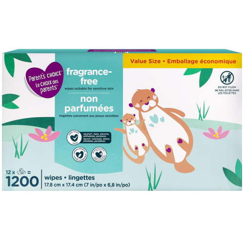 Parent’s Choice Fragrance-Free Wipes, 1200 Wipes