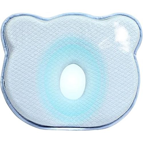 Portable Memory Foam Soft and Cozy Pillow,Breathable Bedding Set Prevent Flat Head Pillow Blue
