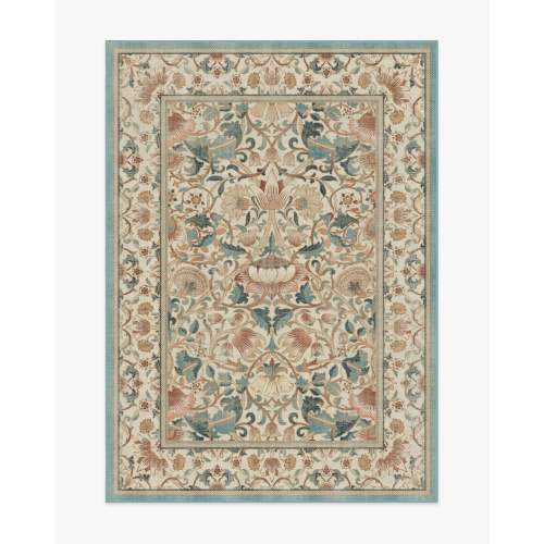Lodden Soft Rose & Teal Rug by Morris & Co. | Ruggable