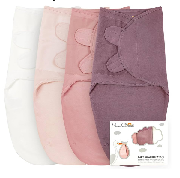 Mama Cheetah Baby Swaddle Sack, 100% Organic Cotton Swaddle Blanket, Adjustable Sleep Sacks, Easy Swaddles for Boy Girl 0-3 Month, Baby Essentials, 4-Pack : Amazon.ca: Baby