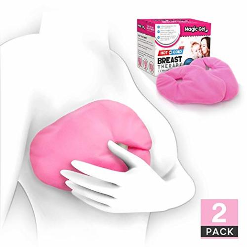 Luxury Breast Gel Packs by Magic Gel - Use as a Breast Ice Pack or a Breastfeeding Heating pad.