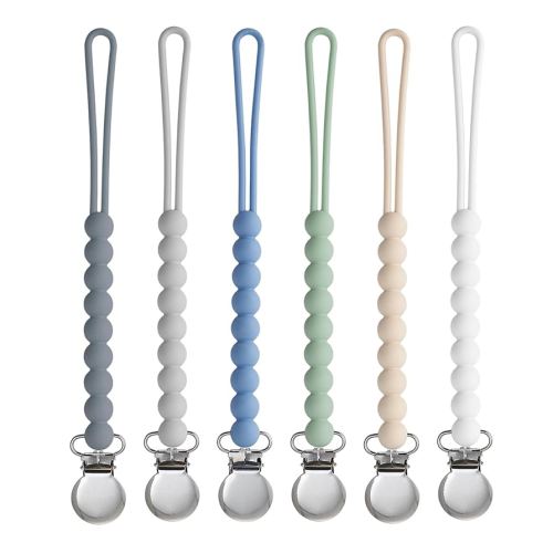 Pacifier Clip for Baby Boys Girls - MORIBOX 6 Pack Paci Clip Soothie Baby Binky Holder for Shower Gift Birthday